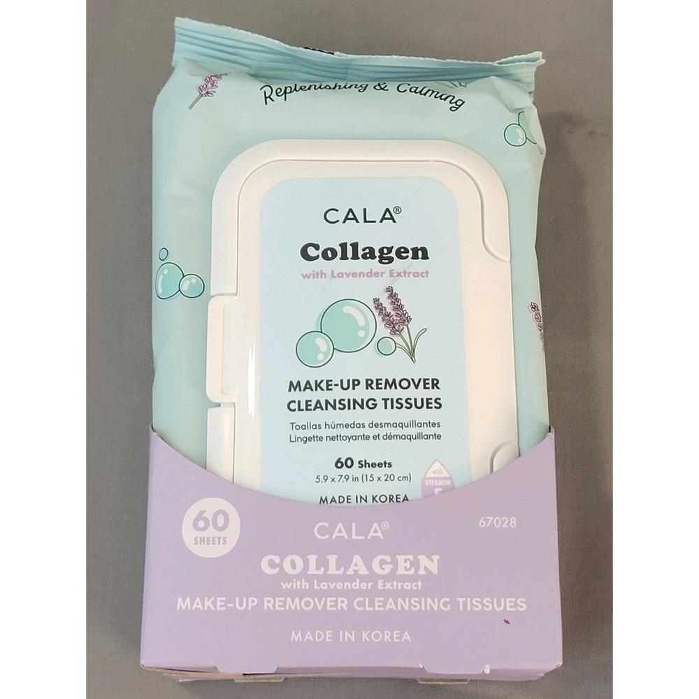 CALA Makeup Remover Cleansing Tissues with Collagen and Lavender Extract